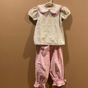 Shrimp&Grits outfit. Collared short sleeve shirt. corduroy pants. Girls size 6